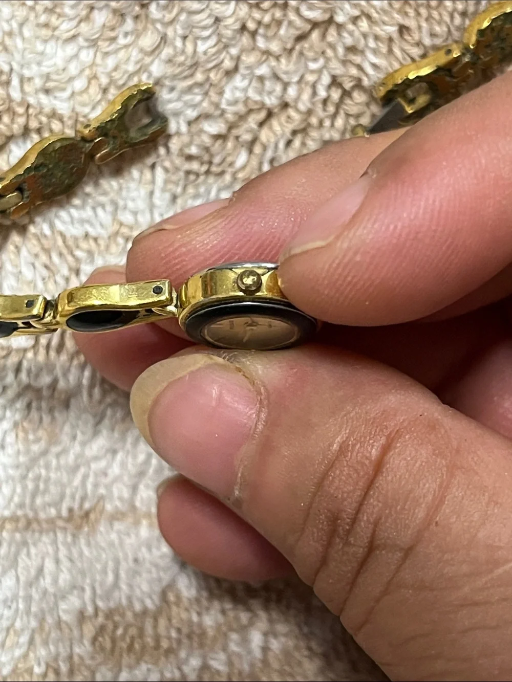 Pulsar Gold-Tone Bracelet Watch with Black Accents